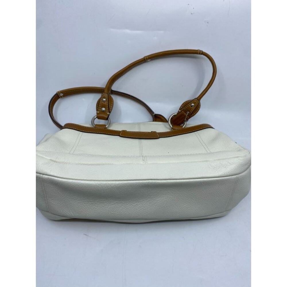 Coach Leather Medium Size White Brown Shoulder Bag - Picture 15 of 15